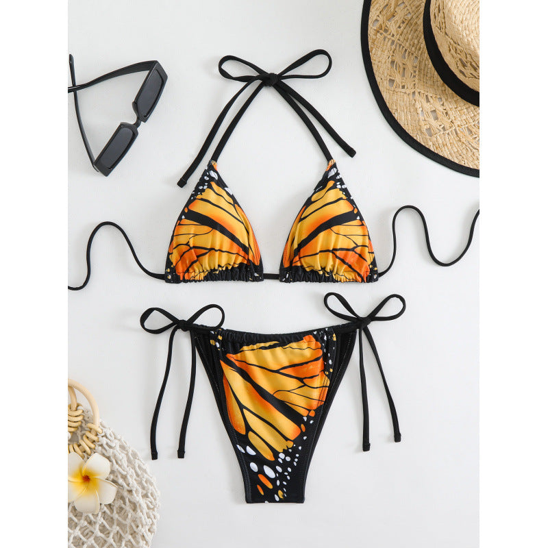 Damen Triangel-Bikini mit innovativem Schmetterlingsmuster R&B