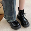 Damen Modische High-Top Stiefel mit robuster Plattformsohle und stylischem Schnürsystem R&B