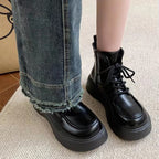 Damen Modische High-Top Stiefel mit robuster Plattformsohle und stylischem Schnürsystem R&B