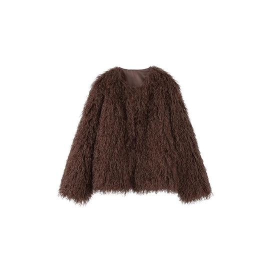 Damen Fleece-Überzieher im trendigen Bouclé-Stil R&B