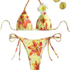 Damen Triangel-Bikini-Set mit floralen Akzenten R&B
