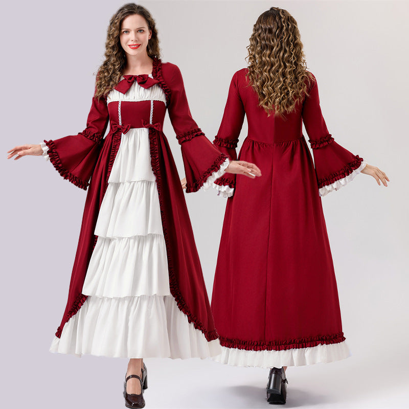 Damen historisches Kleid mit eleganten Rüschen und modernen Akzenten R&B
