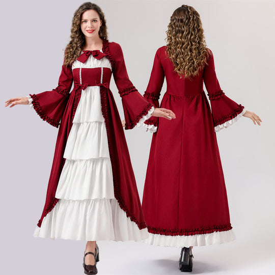 Damen historisches Kleid mit eleganten Rüschen und modernen Akzenten R&B
