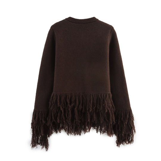 Damen eleganter Cardigan mit fransigen Details R&B