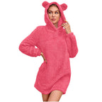 Damen Kuscheliger Hoodie mit Bärenohren R&B
