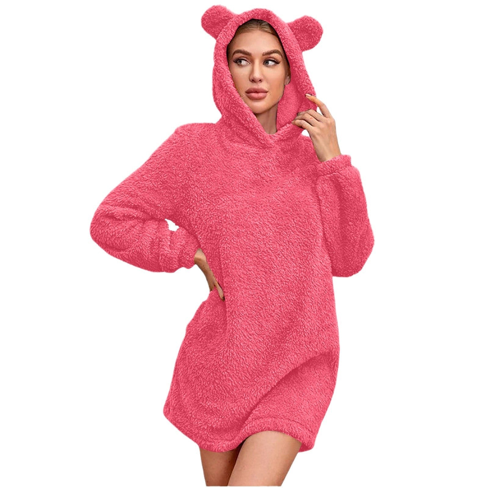 Damen Kuscheliger Hoodie mit Bärenohren R&B