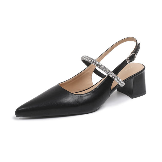 Damen Slingback-Pumps mit eleganter Strass-Applikation und komfortablem Blockabsatz R&B