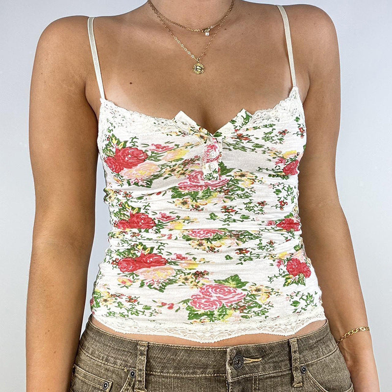 Damen Spitzen-Ärmeloberteil mit floralem Design R&B