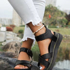 Damen Komfortable Riemchen-Sandalen mit verstellbarem Riemendesign und rutschfester Sohle R&B