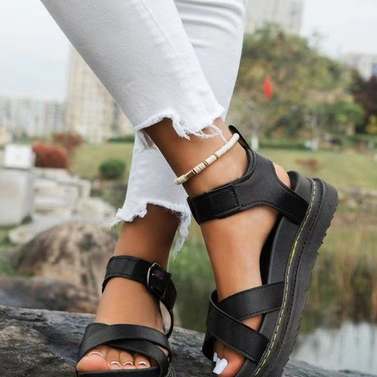 Damen Komfortable Riemchen-Sandalen mit verstellbarem Riemendesign und rutschfester Sohle R&B