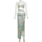 Damen schickes Bandeau-Top mit maxi Rock R&B