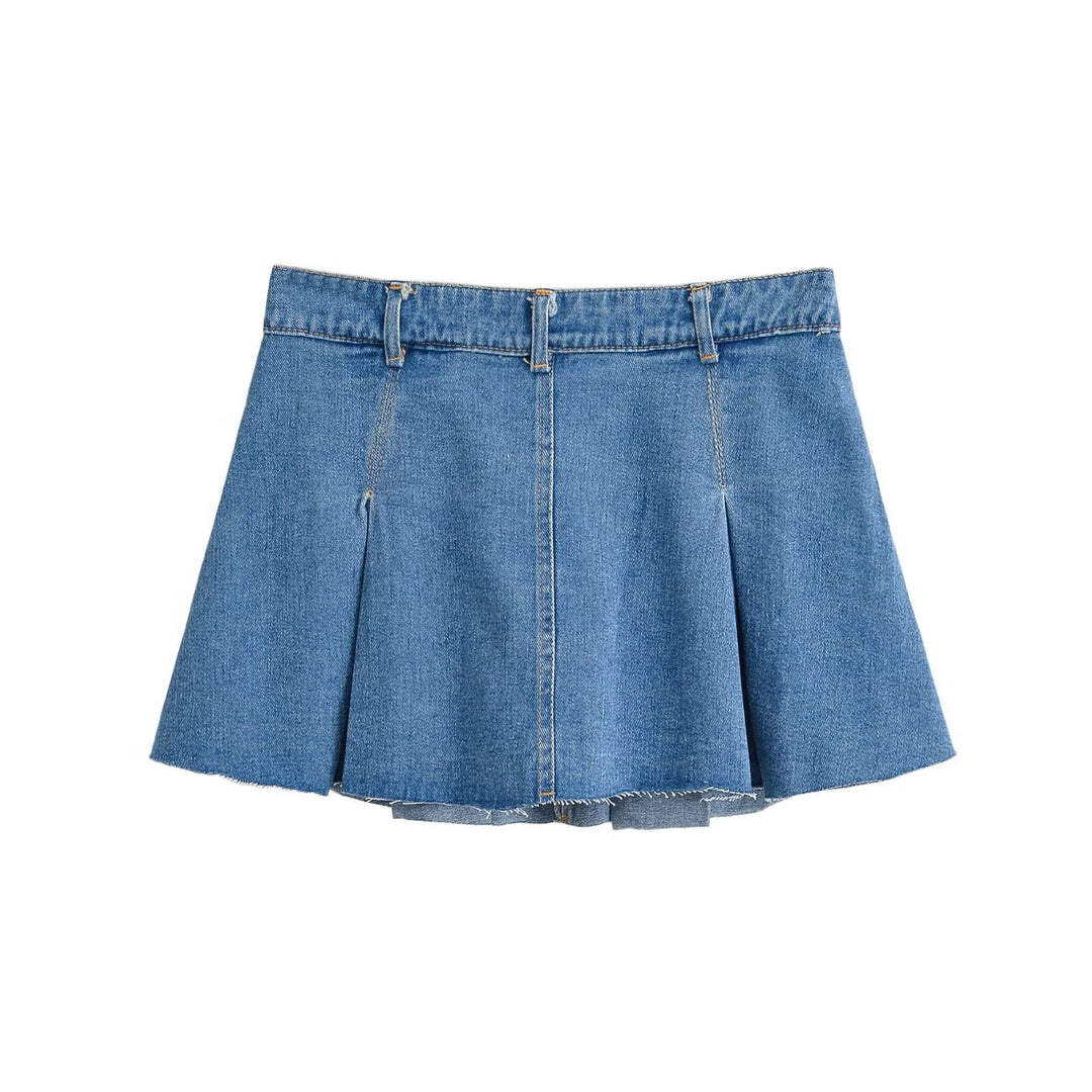 Damen Jeansrock mit lässigem A-Linien-Schnitt und dezenten Falten R&B