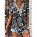 Damen Floral Bestickte Freizeitbluse