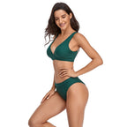 Damen Bikini-Set mit sportlichem V-Ausschnitt und hohem Taillenslip R&B