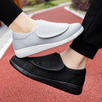 Herren nan orthopädischer Pantoffel mit verstellbarem Klettverschluss, atmungsaktivem Mesh und stoßdämpfender Schaumstoffsohle R&B