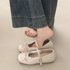 Damen elegante Ballerinas mit feiner Spitzenverzierung und praktischem Schnallenverschluss R&B