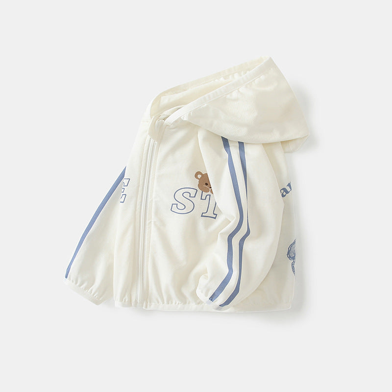 Unisex nan Kapuzenjacke für Kleinkinder mit UV-Schutz, Reißverschluss und elastischen Bündchen R&B