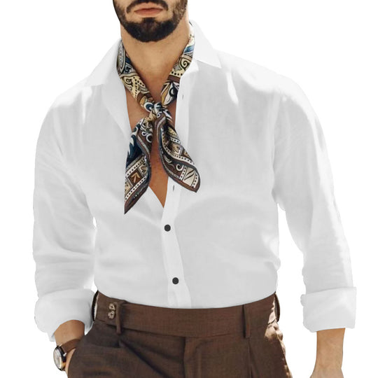 Herren elegantes Langarmhemd mit modernem Design und praktischen Details R&B