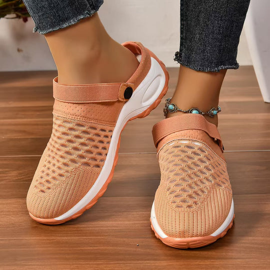 Damen Atmungsaktive Slip-On Freizeitschuhe mit elastischem Riemen R&B