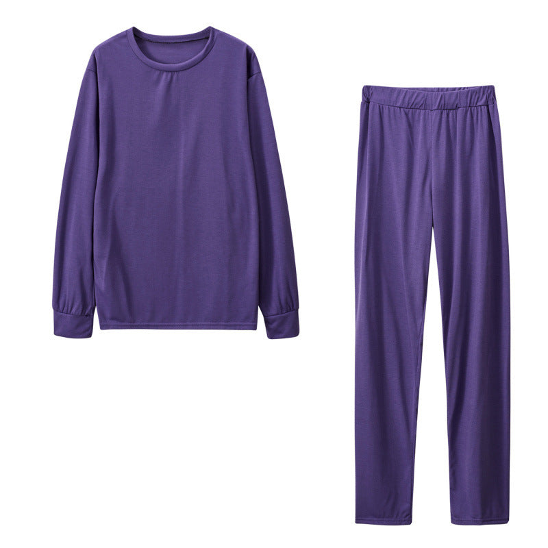 Damen Langarm Schlafanzug Set mit elastischen Hosen R&B