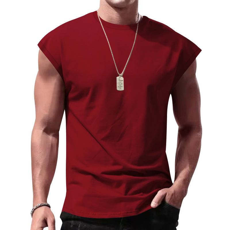Herren nan lockeres ärmelloses Muskelshirt aus Baumwolljersey mit überschnittener Schulterpartie R&B
