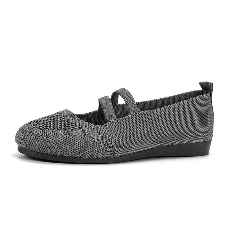 Damen Ballerinas mit elastischen Kreuzriemen und atmungsaktivem Obermaterial R&B