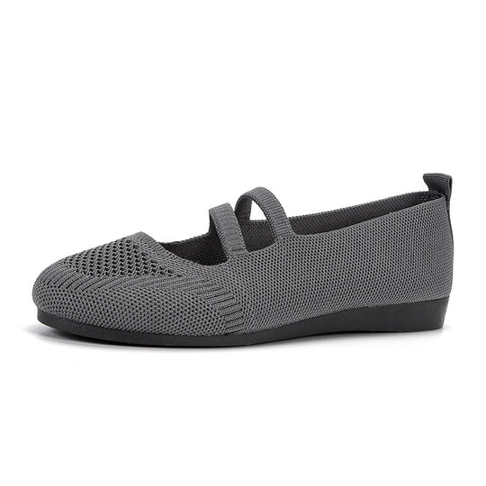 Damen Ballerinas mit elastischen Kreuzriemen und atmungsaktivem Obermaterial R&B