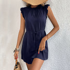 Damen Wickelkleid mit Rüschendetails und verstellbarem Taillenzug R&B