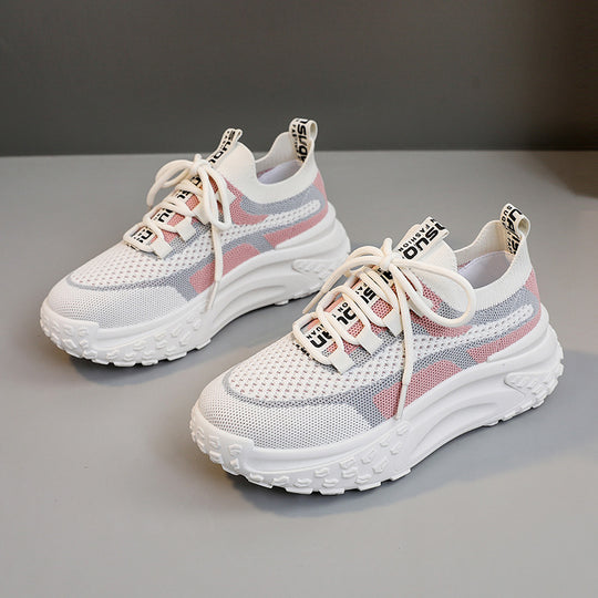 Damen sportliche Strick-Sneaker mit atmungsaktivem Obermaterial und rutschfester Sohle R&B