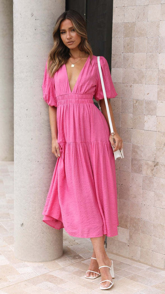 R&B | Taillierter Midikleid