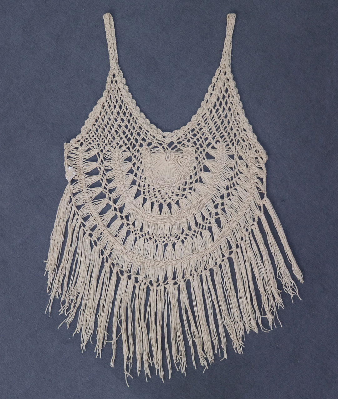 Damen gehäkelter Strandponcho mit Fransen R&B
