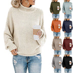 Damen Gemütlicher Pullover mit hohem Kragen und strukturierter Maschenoptik R&B