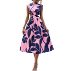 Damen Elegantes Maxi-Kleid mit Cut-Out-Details und floralem Muster R&B