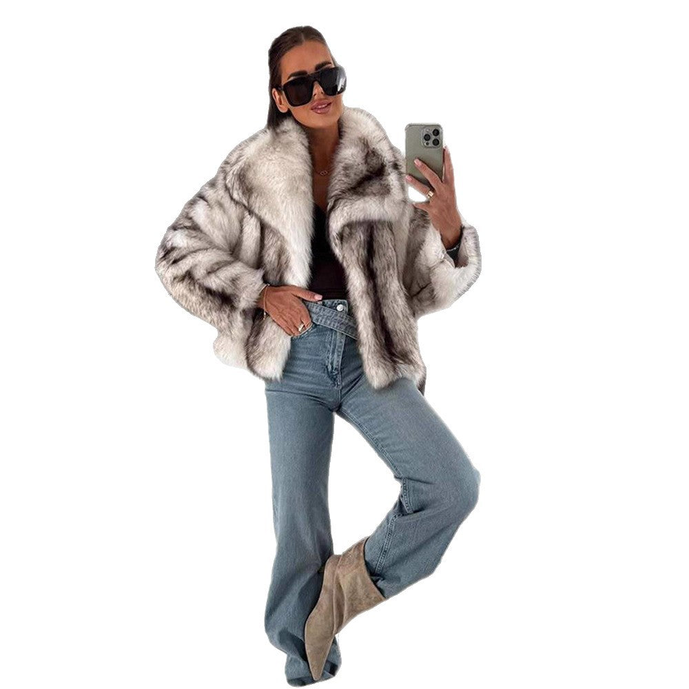 Damen elegante Kunstfelljacke R&B