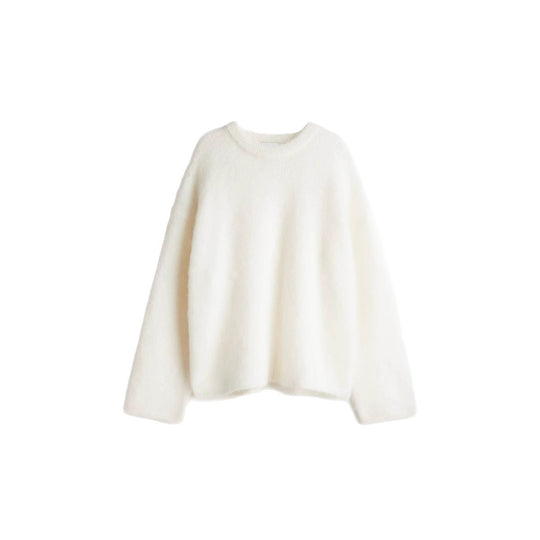 Damen Oversized Strickpullover aus weichem Material mit Rundhalsausschnitt und lockerer Passform R&B