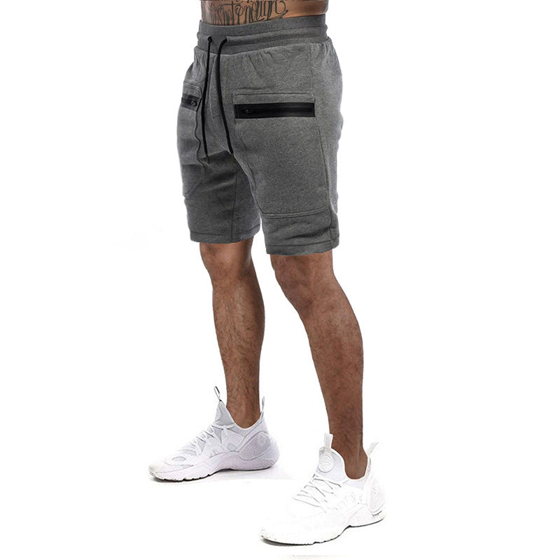 Herren Sportliche Shorts mit verstellbarem Bund und seitlichen Reißverschlusstaschen