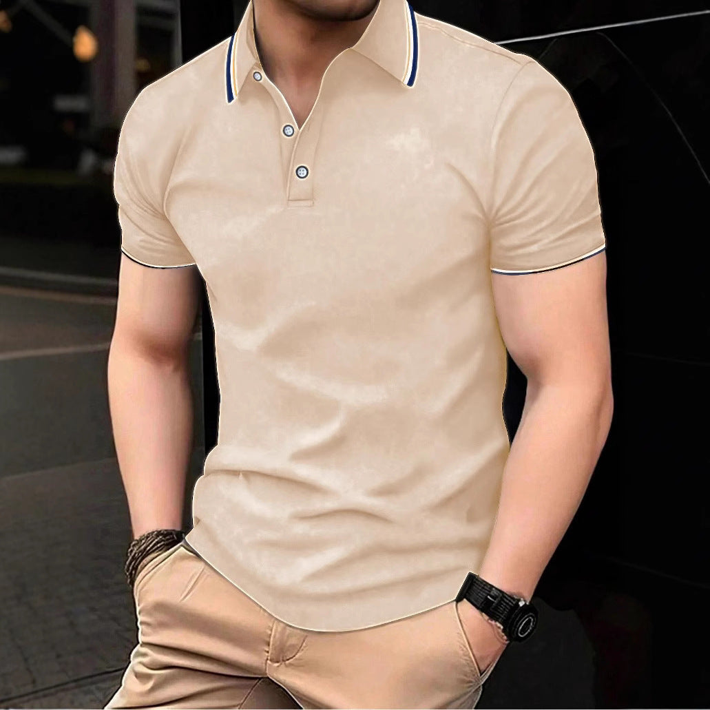 Herren Poloshirt mit modernem Kragen und sportlichem Schnitt R&B