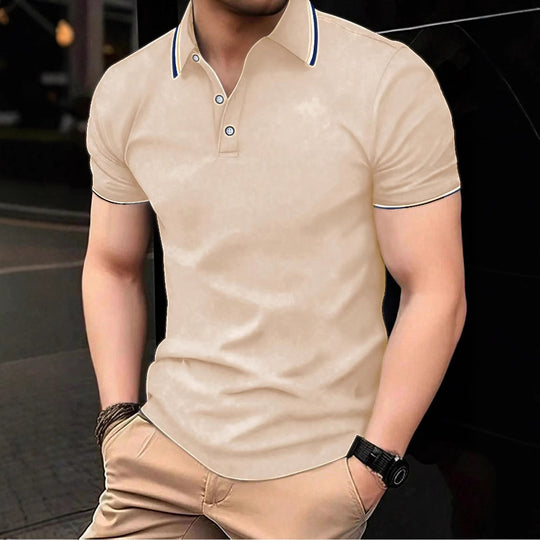 Herren Poloshirt mit modernem Kragen und sportlichem Schnitt R&B