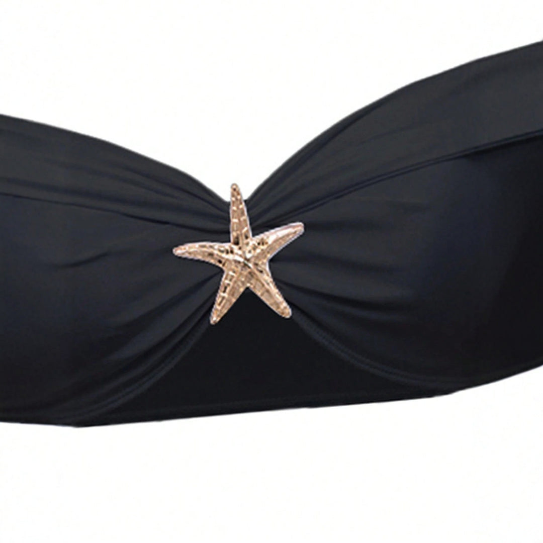 Damen Bikiniset mit Wickelrock und eleganten Schmuckdetails R&B