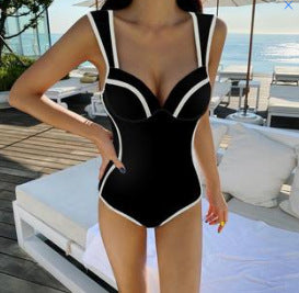 Damen Sportlicher Einteiler Badeanzug mit elegantem Detail R&B
