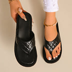 Damen Komfortable Zehentrenner-Sandalen mit geflochtenem Riemen und bequemer Sohle R&B
