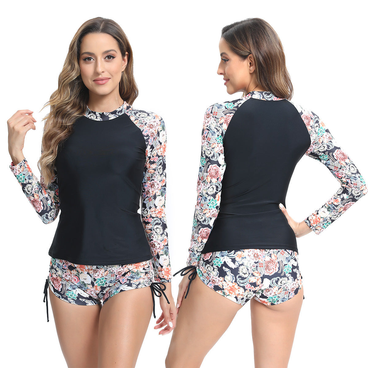 Damen modischer Rashguard-Bikini-Set R&B