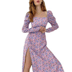 Damen Maxikleid mit voluminösen Ärmeln und seitlichem Schlitz R&B