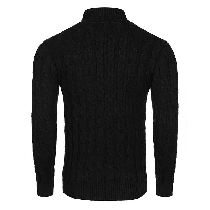 Herren modischer Rollkragenpullover mit Zopfmuster R&B