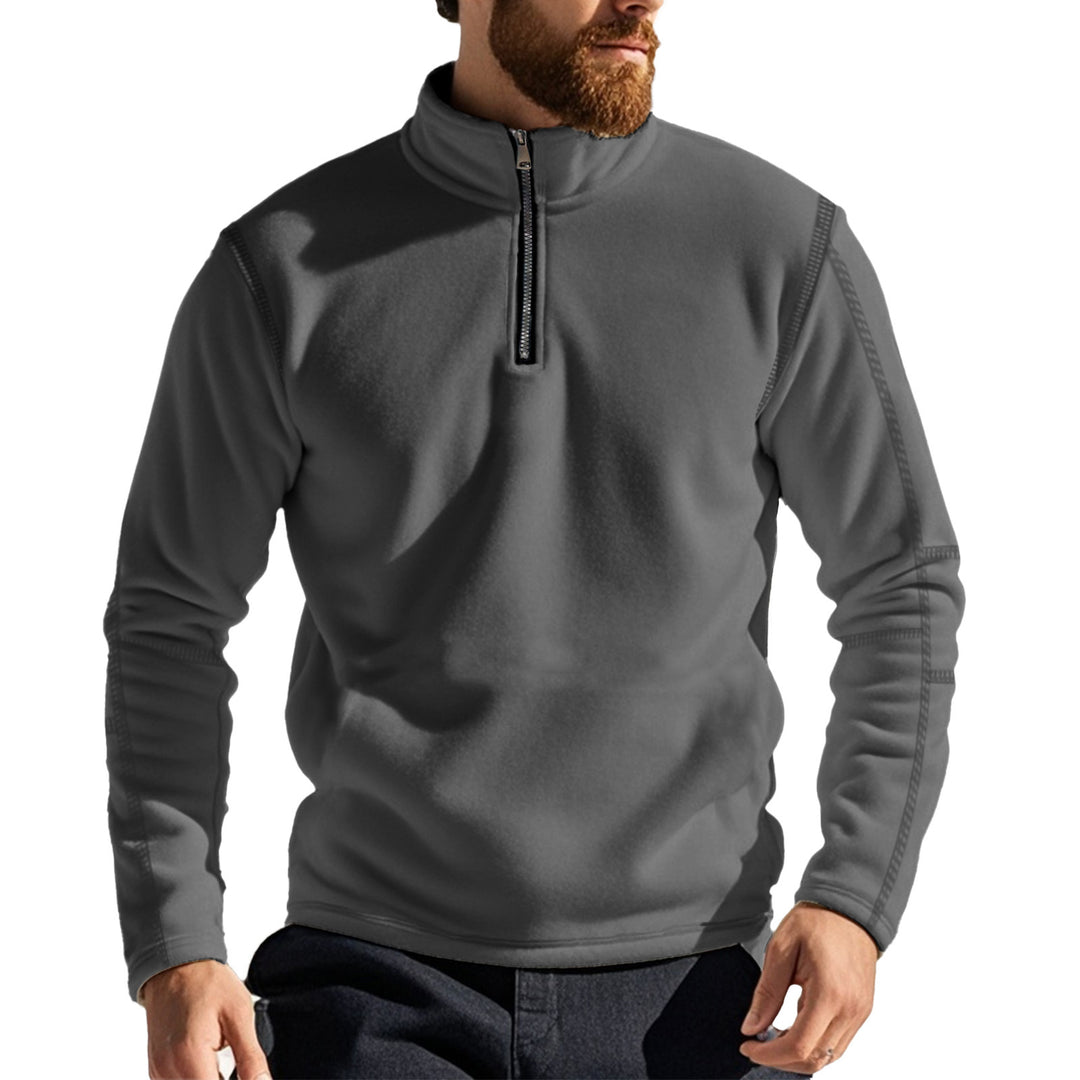 Herren Fleece-Pullover mit hohem Kragen und praktischer Reißverschlussöffnung R&B