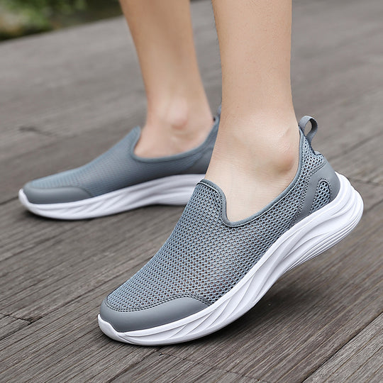 Herren nan atmungsaktiver Netz-Sportschuh mit Schlupfform und stoßdämpfender Laufsohle R&B