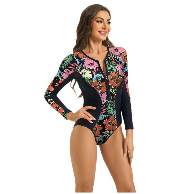 Damen Surfanzug mit floralem Muster und sportlichem Schnitt R&B