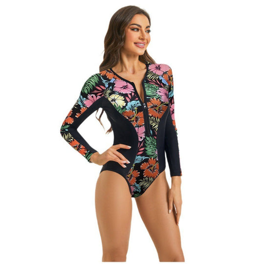Damen Surfanzug mit floralem Muster und sportlichem Schnitt R&B