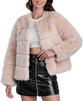 Damen Modischer Kunstfell-Jacke mit strukturiertem Design R&B