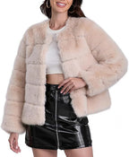 Damen Modischer Kunstfell-Jacke mit strukturiertem Design R&B
